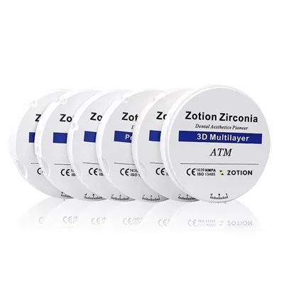 Disque de zircone antérieur 3D, dents postérieures, matière première, bloc de zircone multicouche vierge