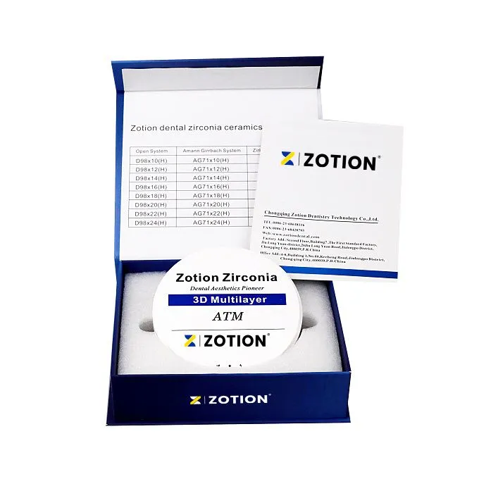 China Dental Products Zotion CE Certificate Ceramic Zirconia Block