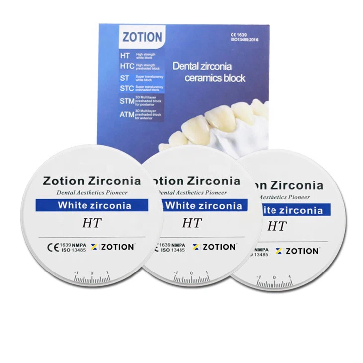Open System Round System D98 White Zirconia Block